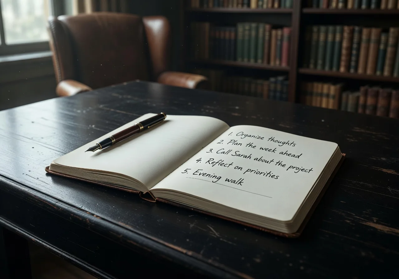 Image corps – Liste de prompts sur un carnet