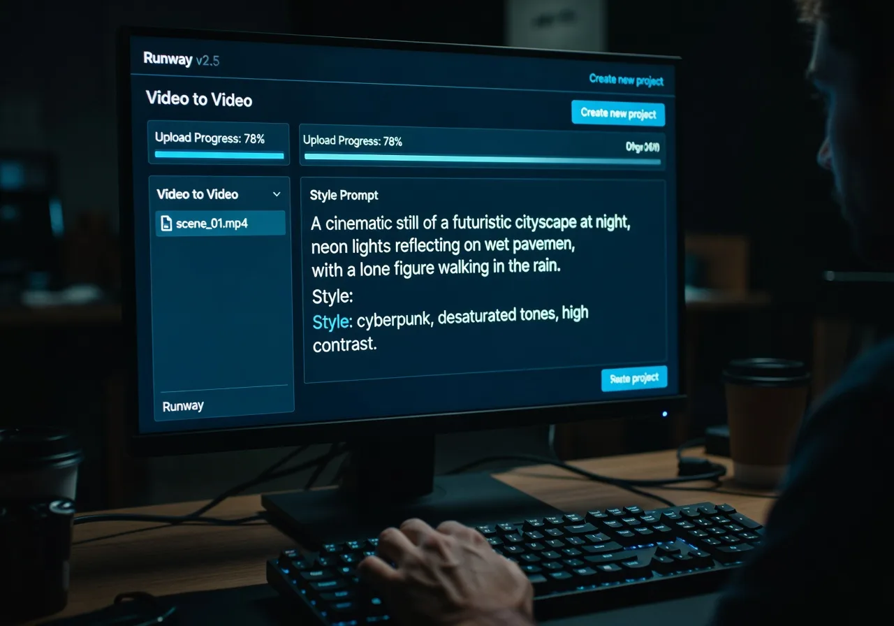 Image corps – Runway V2V interface et rushes stylisés
