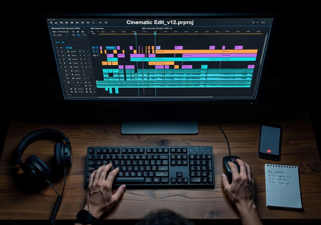 Image corps – Piste Suno dans une timeline de montage