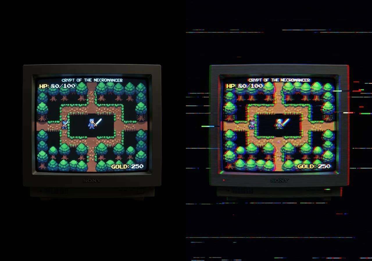 Image corps – Base propre vs même + glitch