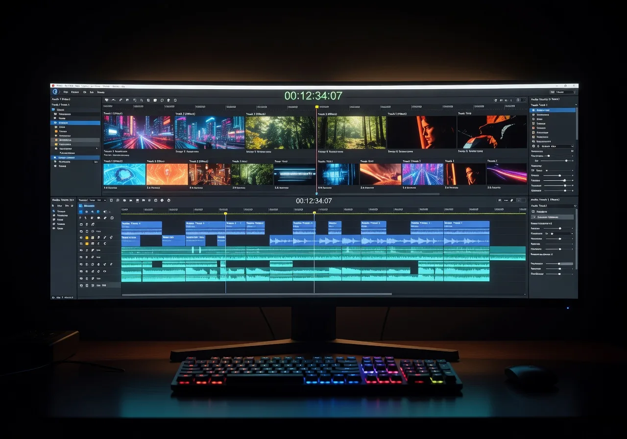 Image corps – Timeline d’un spot 30 s avec plans et pistes audio