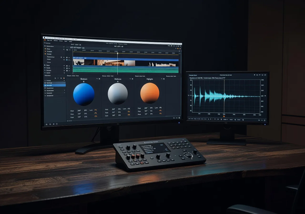 Image corps – Interface DaVinci Resolve Color et scopes