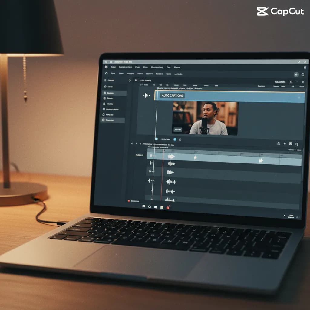 Image corps – Interface CapCut et sous-titres auto Image corps – Interface CapCut et sous-titres auto