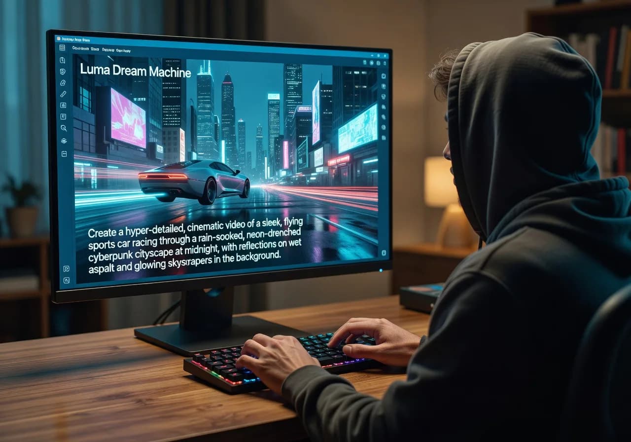 Image corps – Interface Luma Dream Machine et prompt Image corps – Interface Luma Dream Machine et prompt