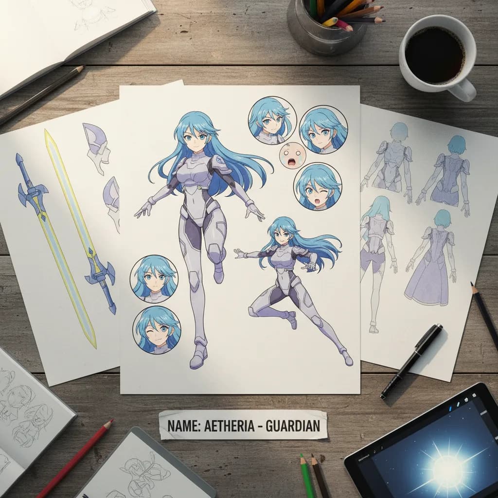 Image corps – Character sheet SeaArt 2D Image corps – Character sheet SeaArt 2D