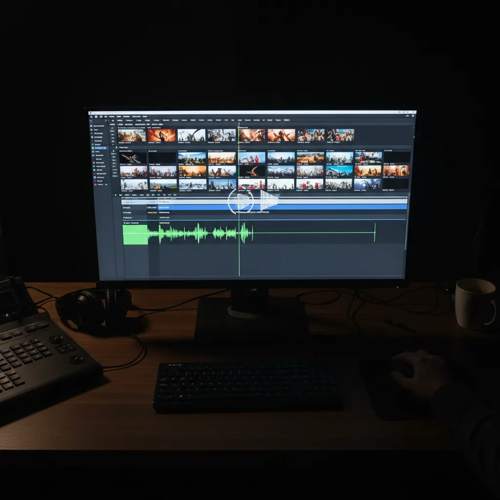 Image corps – Piste Suno dans une timeline de montage Image corps – Piste Suno dans une timeline de montage