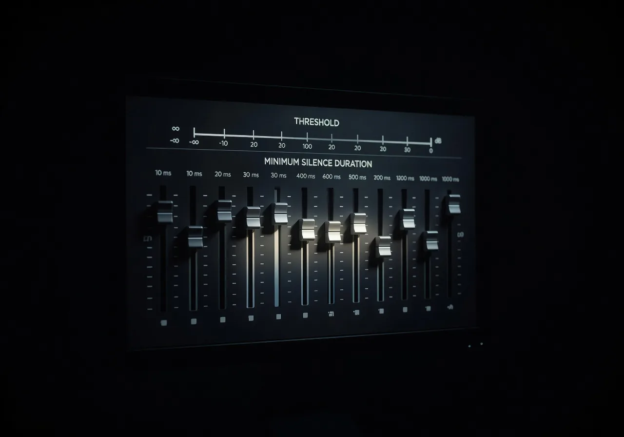 Réglages seuil et durée minimale de silence Réglages seuil et durée minimale de silence