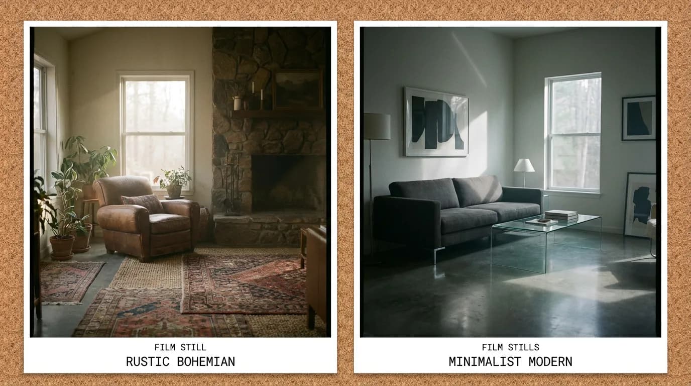 Illustration – Comparer plusieurs styles de salon générés par IA Illustration – Comparer plusieurs styles de salon générés par IA