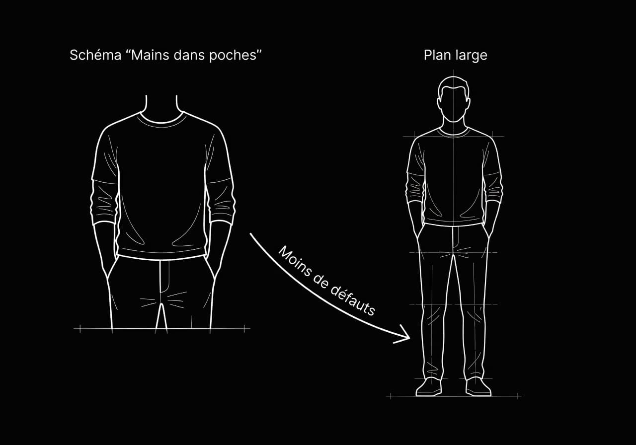 Image corps – Mains cachées / plan large Image corps – Mains cachées / plan large