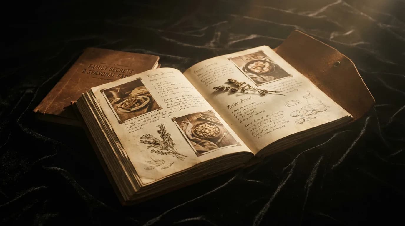 Illustration – Carnet de recettes avec visuels générés Illustration – Carnet de recettes avec visuels générés