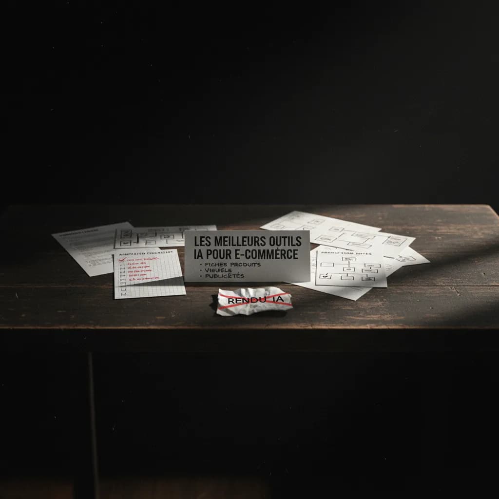 Les meilleurs outils IA pour e-commerce : fiches produits, visuels et publicités workflow Les meilleurs outils IA pour e-commerce : fiches produits, visuels et publicités workflow