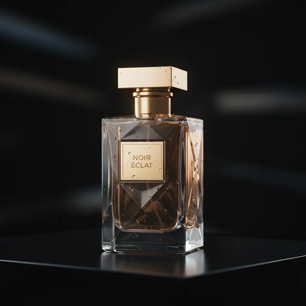 Image corps – Exemple de rendu studio : flacon et lumière Image corps – Exemple de rendu studio : flacon et lumière