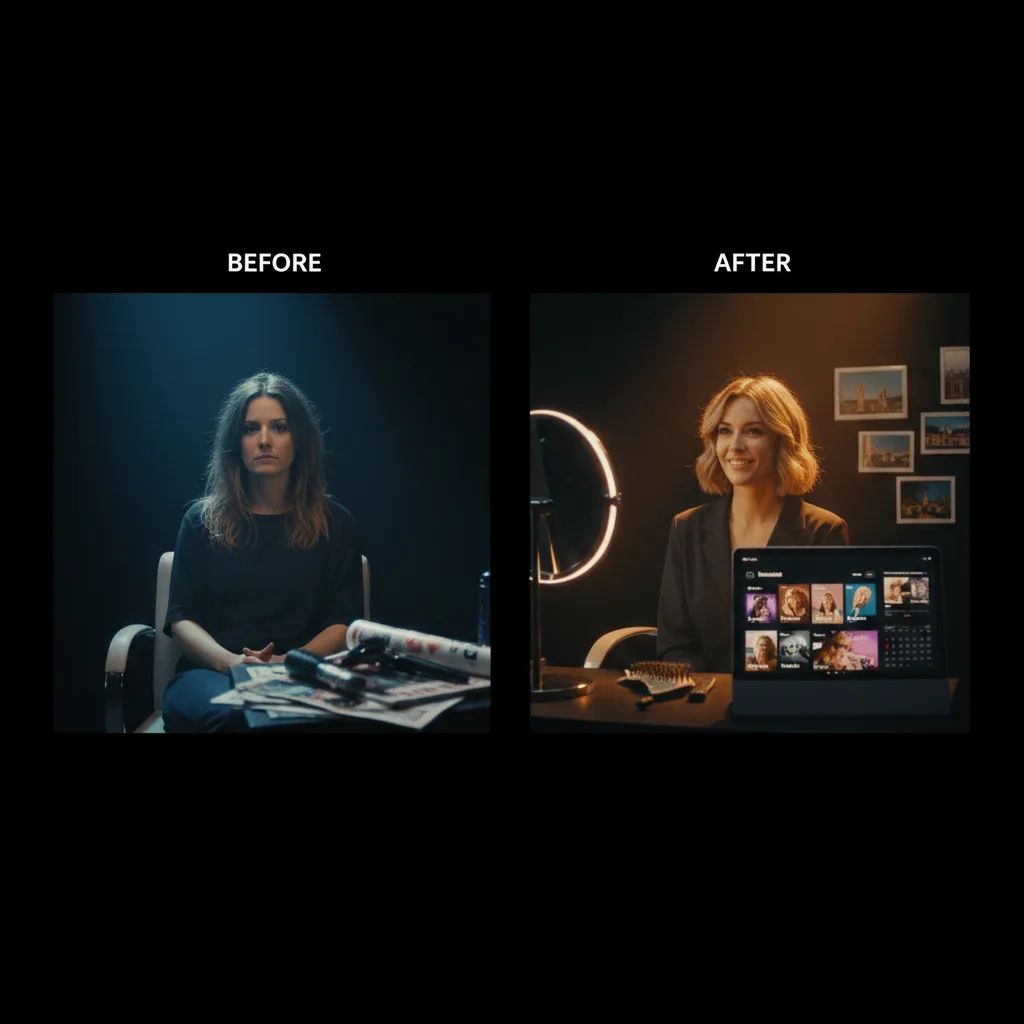 Image corps 1 , salon coiffure before after reels ia Image corps 1 , salon coiffure before after reels ia