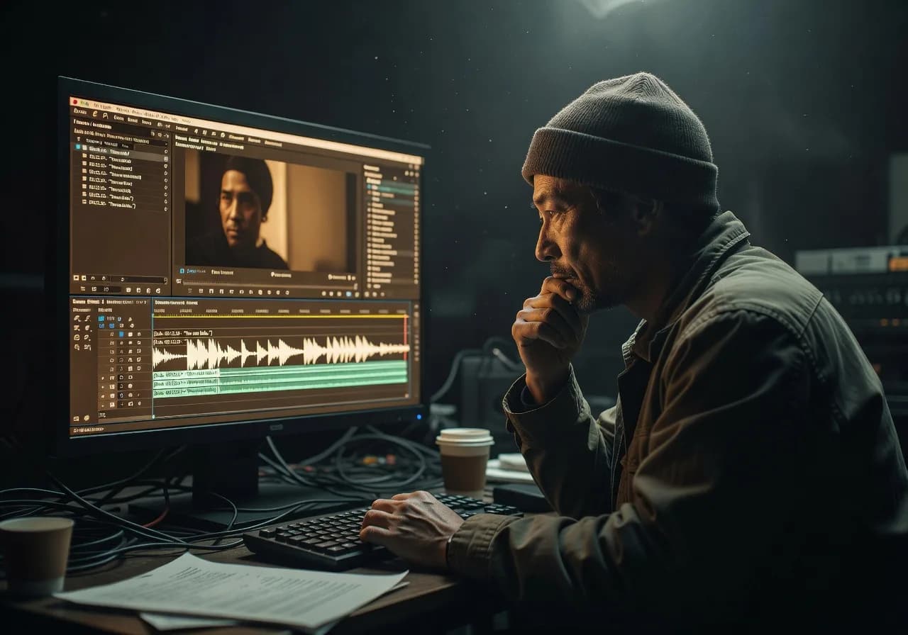 Image corps – Interface CapCut : transcription et segments sous-titres Image corps – Interface CapCut : transcription et segments sous-titres