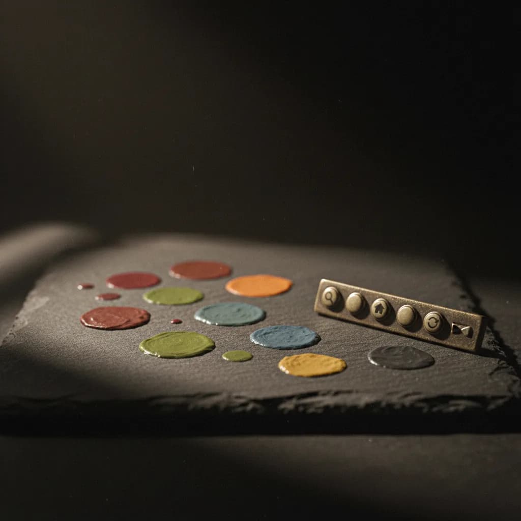 Palette extraite et prompts à portée de clic Palette extraite et prompts à portée de clic