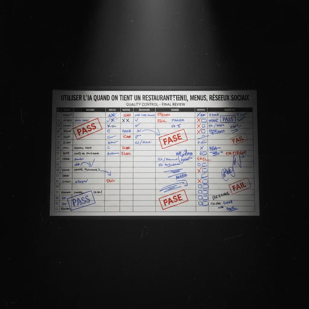 Utiliser l’IA quand on tient un restaurant : contenus, menus, réseaux sociaux quality control Utiliser l’IA quand on tient un restaurant : contenus, menus, réseaux sociaux quality control