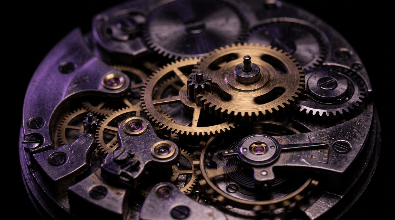Automatisation : mécanisme d'horlogerie en mouvement